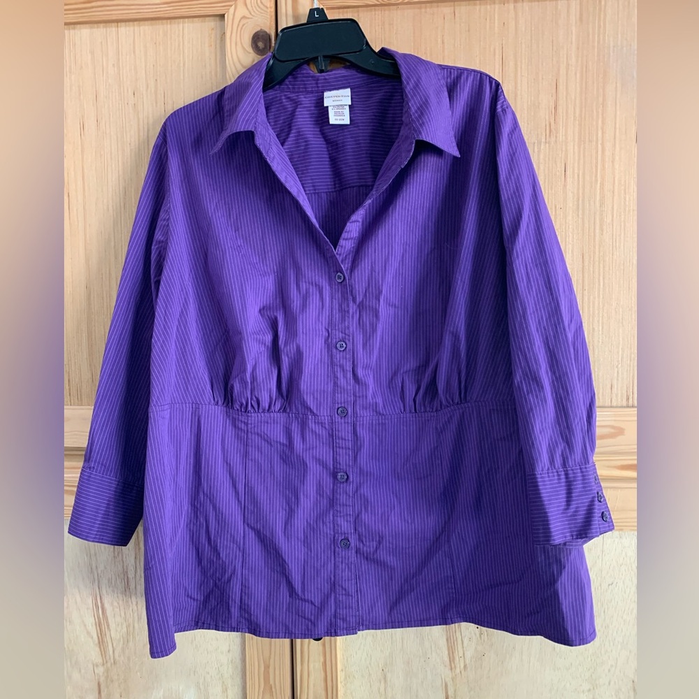 Covington Purple Button Down Shirt Sz 20-22W